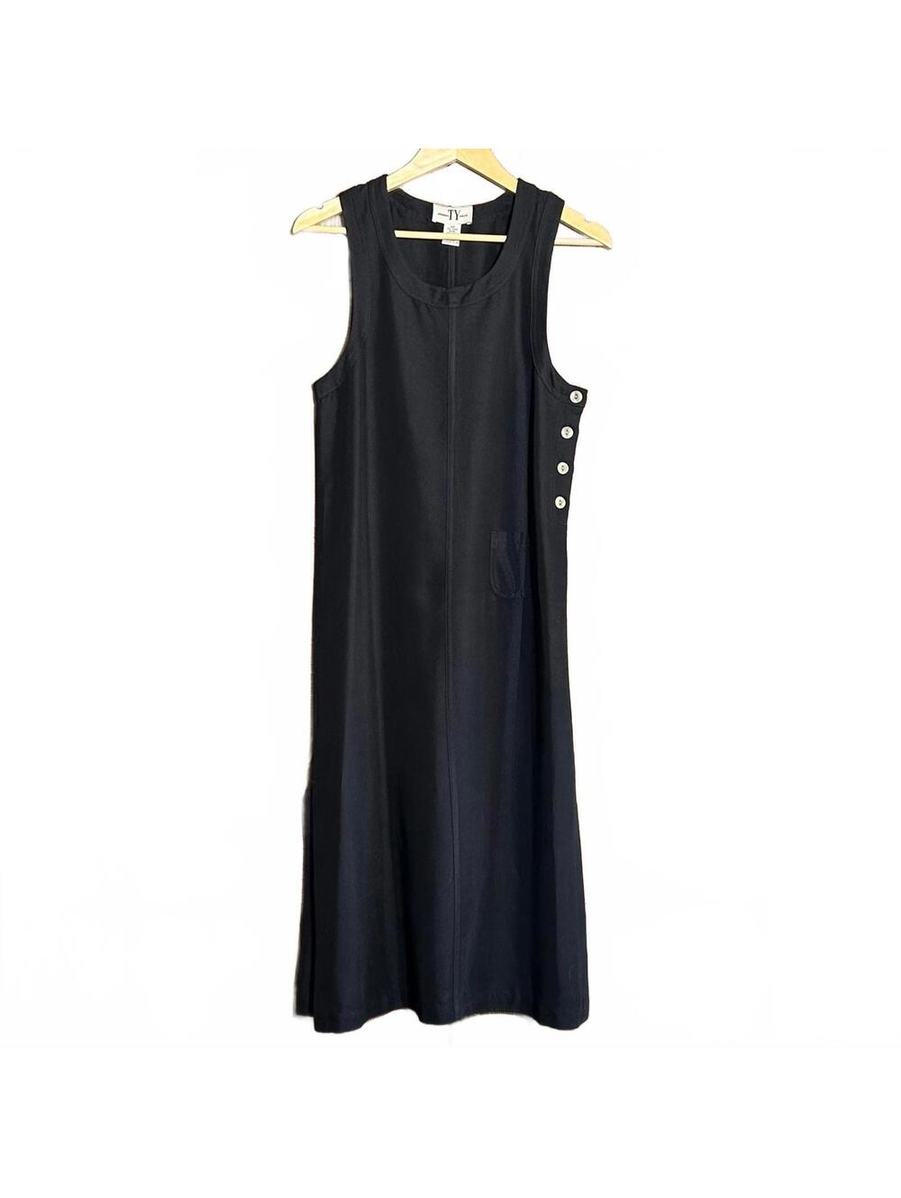 TY Original Wear Womens Black Sleeveless Dress Size 4P Y2K